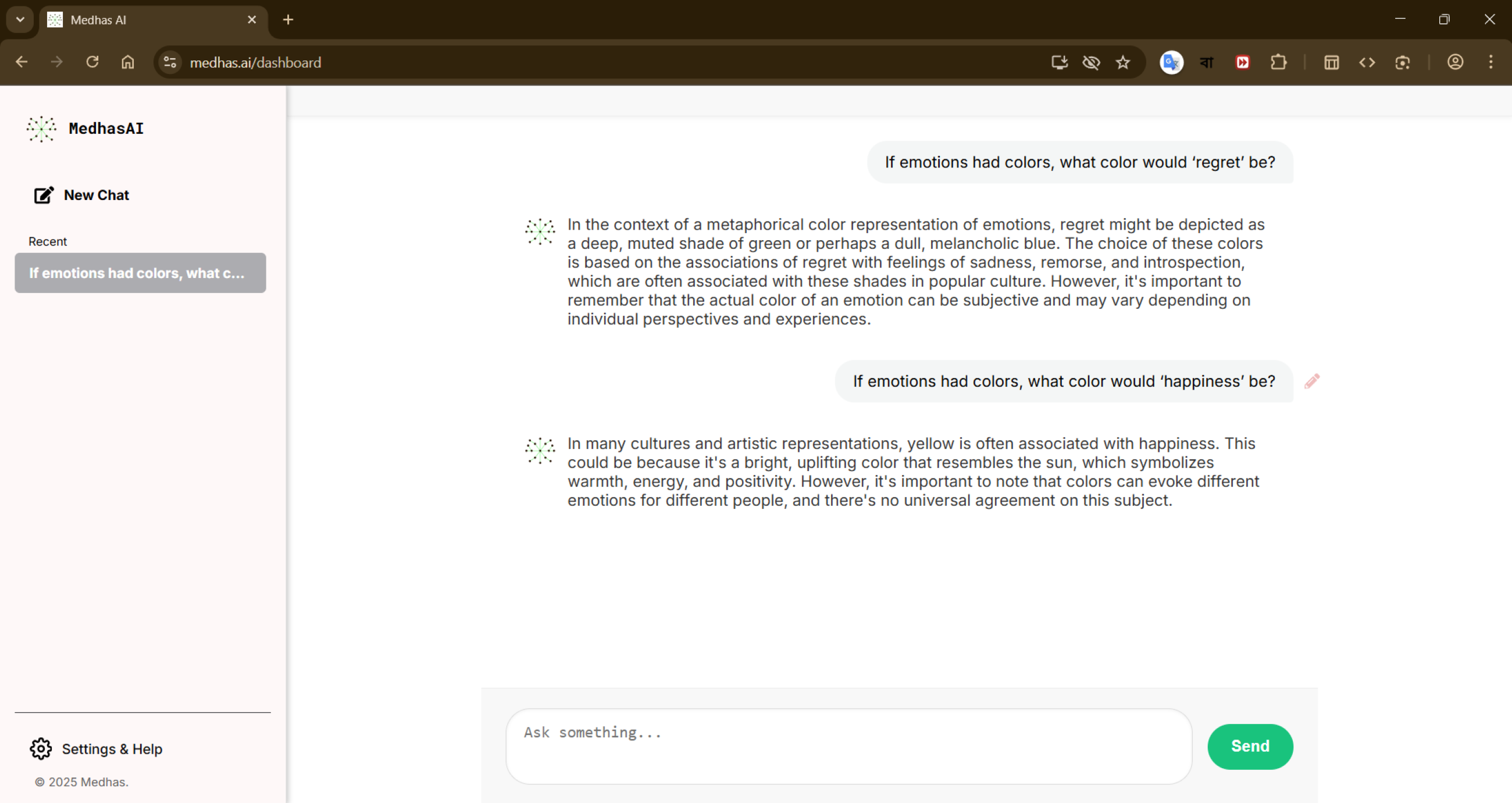 Medhas AI Chat Interface